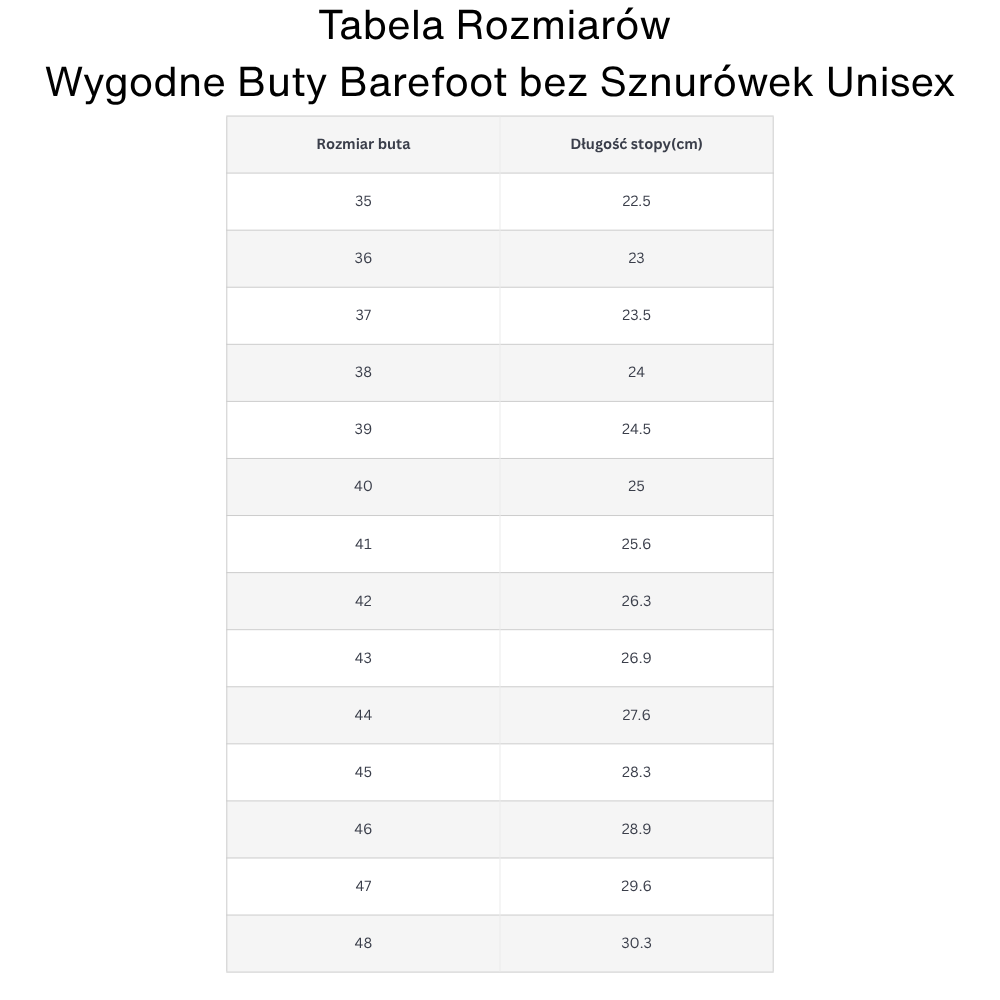 Wygodne Buty Barefoot bez Sznurówek Unisex